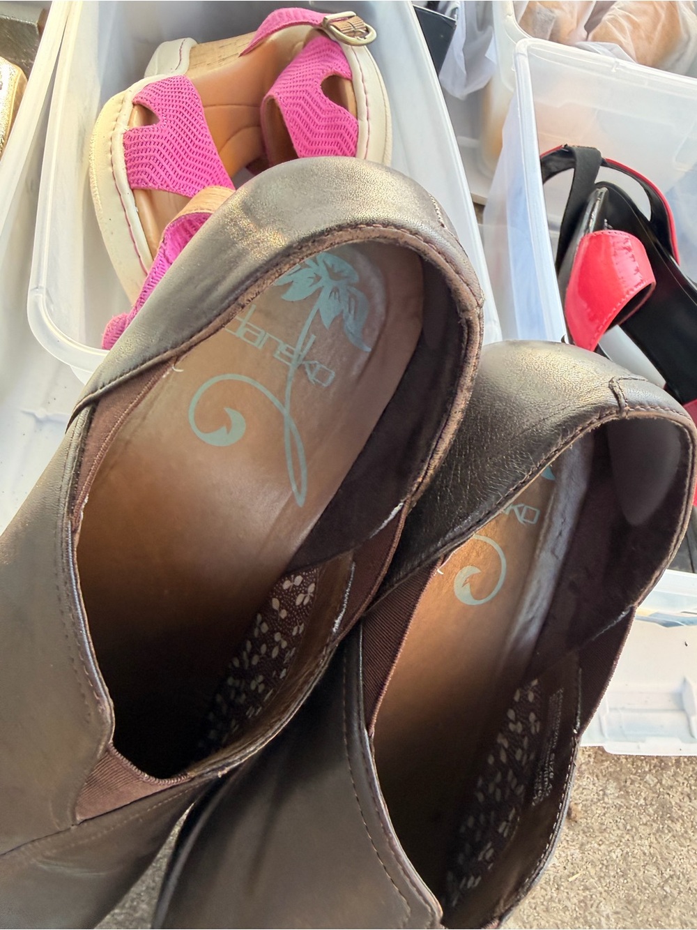 Dansko Brown Leather Slip-On Clog